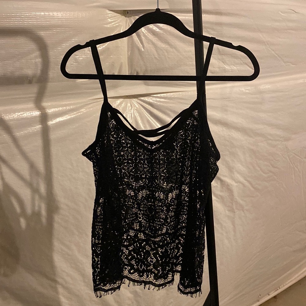 NWT Sheer lace Express tank top